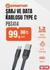 POLOSMART ŞARJ VE DATA KABLOSU TYPE C PBS414